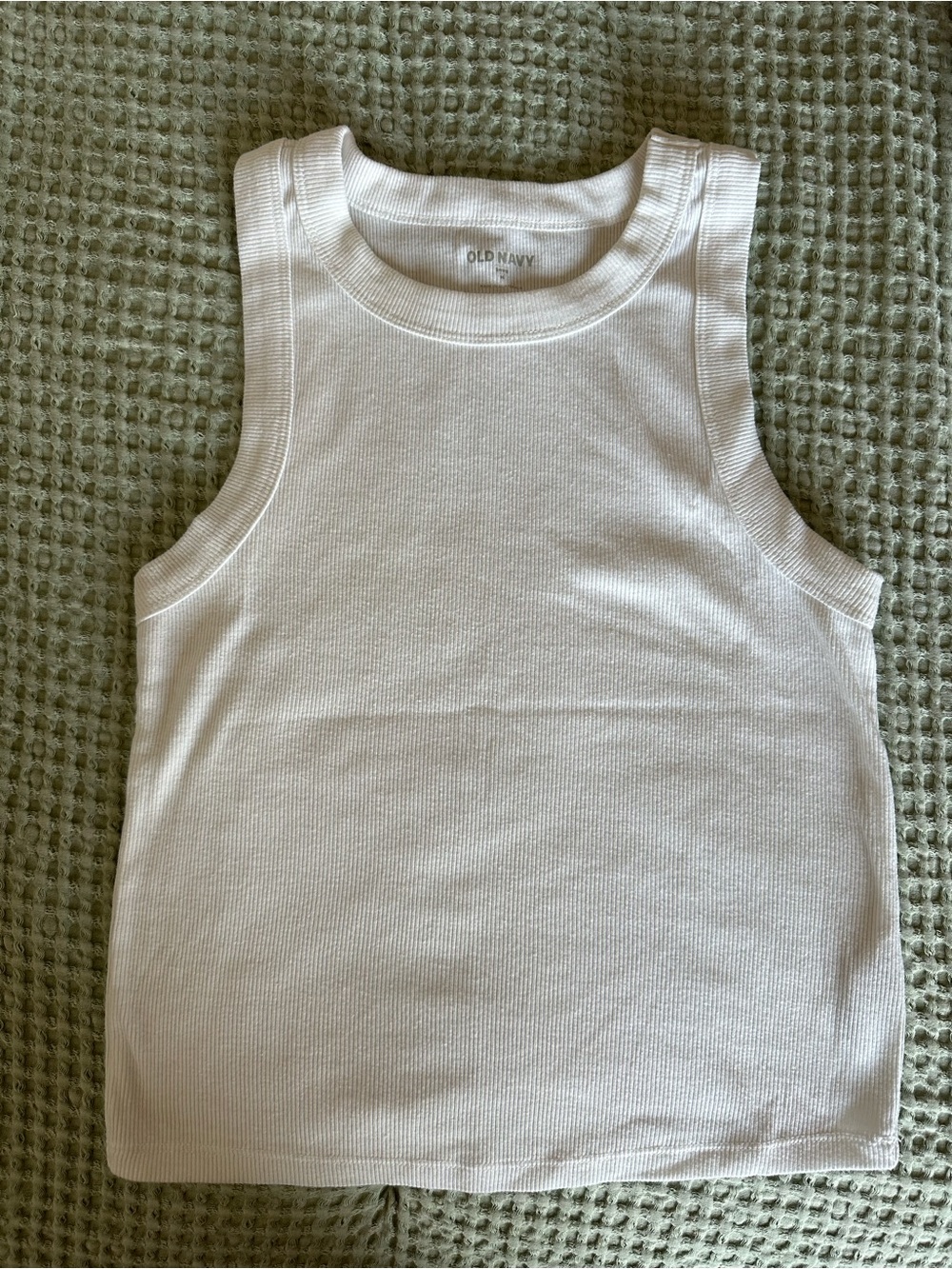 Old Navy White Ribbed Tank Top